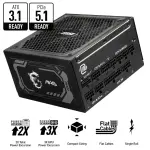 MSI MAG A1000GL PCIE5 1000W 80+ Gold Full Modular ATX 3.1 Gaming PSU