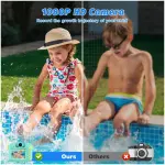 Contixo KC1 Kids' Splash-Proof Camera (Waterproof Case, Silicone Cover) – Green