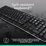 Logitech MK270 Wireless Keyboard and Mouse Bundle – Full-size, Membrane, Black for PC.