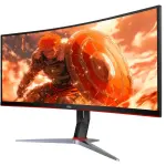 AOC CU34G2XP 34" Curved Gaming Monitor, WQHD, 180Hz, Freesync – Black/Silver/Red