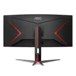 AOC CU34G2XP 34" Curved Gaming Monitor, WQHD, 180Hz, Freesync – Black/Silver/Red