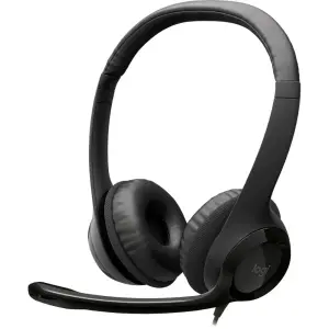 Logitech H390 Wired USB Stereo Headphones – Black