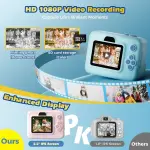 Hunkstar Kids Instant Print Camera with Dual Lens & 32GB Card – Blue