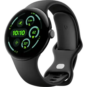 Google - Pixel Watch 3 (45mm) Smartwatch with Obsidian Band - Wi-Fi - Matte Black (GA05785-US)