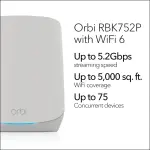 NETGEAR - Orbi 750 Series AX5200 Tri-Band Mesh Wi-Fi 6 System (2-pack) (RBK752P-100NAS)