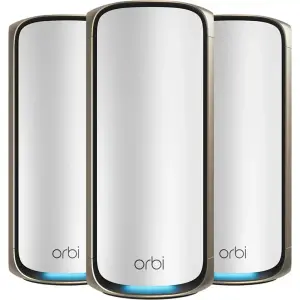 NETGEAR - Orbi 970 Series BE27000 Quad-Band Mesh Wi-Fi 7 System (3-pack) - White (RBE973S-100NAS)