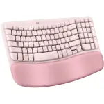 Logitech - Wave Keys Ergonomic Wireless Keyboard for Windows/Mac - Rose (920-012276)