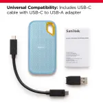 SanDisk - Extreme Portable 2TB External USB-C NVMe SSD - Sky Blue (SDSSDE61-2T00-G25B)