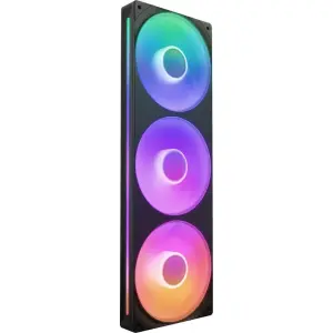 NZXT - F360 RGB Core - 360mm Single-Frame Case Fan Unit with 3 x 120mm RGB Fans and Fluid Dynamic Bearings - Black (RF-U36HF-B1)