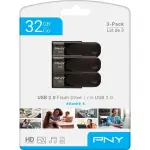 PNY 32GB Attaché 4 USB 2.0 Flash Drive 3-Pack – Black