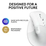 Logitech - Lift for Mac Bluetooth Optical Ergonomic Wireless Mouse - Off-White ( 910-006471)