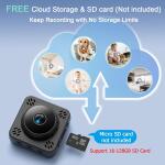 2025 4K Mini Hidden Camera, Wireless Nanny Cam with WiFi/No WiFi & SD/Cloud Storage