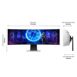Samsung - 49" Odyssey QD-OLED G9 Curved Dual-QHD 240Hz FreeSync Prem Pro and G-Sync Compatible Smart Glare Free Gaming Monitor - SILVER