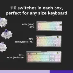 Glorious - Lubed Mechanical Keyboard 5-pin Hot Swappable Switches (110x) - Tactile - Mako (GLO-KB-ACC-SWT-MAKO-LUBED-1100