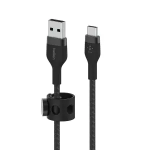 Belkin - BoostCharge Pro Flex Braided USB Type C to A Cable 6.6FT, USB - Black (CAB010bt2MBK)
