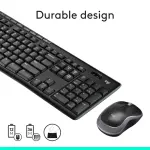 Logitech MK270 Wireless Keyboard and Mouse Bundle – Full-size, Membrane, Black for PC.