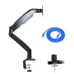 HUANUO - Single Monitor Desk Mount with Gas Spring Arm - Black