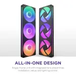 NZXT - F360 RGB Core - 360mm Single-Frame Case Fan Unit with 3 x 120mm RGB Fans and Fluid Dynamic Bearings - Black (RF-U36HF-B1)