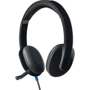 Logitech - H540 Wired On-Ear Headset - Black (981-000510)