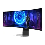 Samsung - 49" Odyssey QD-OLED G9 Curved Dual-QHD 240Hz FreeSync Prem Pro and G-Sync Compatible Smart Glare Free Gaming Monitor - SILVER