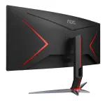 AOC CU34G2XP 34" Curved Gaming Monitor, WQHD, 180Hz, Freesync – Black/Silver/Red