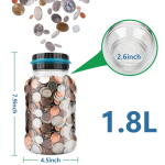 Digital Coin Counting Jar – 1.8L LCD Piggy Bank for Kids