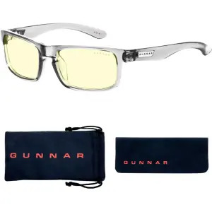 GUNNAR - Enigma Computer Glasses with Blue Light Reduction , Amber Lenses - Grey Crystal (ENI-06701)