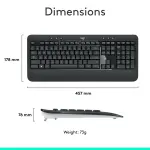 Logitech MK540 Full-Size Wireless Keyboard & Mouse for PC – Black