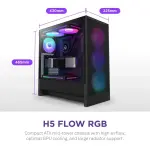 NZXT - H5 Flow RGB 2024 Compact ATX Mid-Tower Airflow PC Case - Black (CC-H52FB-R1)