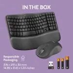 Logitech MK670 Wave Keys Ergonomic Wireless Keyboard & Mouse Combo – Graphite