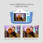 MyFirst Camera 3 Kids Digital Camera (16MP, Selfie Lens, Shockproof) – Blue