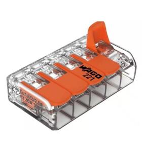 WAGO 221-415/996-010 5-Wire Lever Nuts Conductor Compact Splicing Connectors, 12-24 AWG (10-Pack) (60343607)