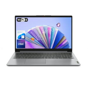Lenovo IdeaPad 1 15.6" Laptop, Intel, 8GB RAM, 128GB eMMC + 128GB SSD, Windows 11, Gray
