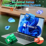 Rumtuk 17.3" FHD Laptop, Celeron N5095, 16GB RAM, 512GB SSD, Backlit KB, Fingerprint, Win 11 Pro