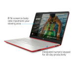 HP 15.6" Laptop, Pentium, 4GB RAM, 128GB Storage, Scarlet Red