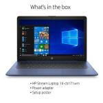 HP 14" Laptop, Celeron N4000, 4GB RAM, 64GB Storage, Windows 10S, Blue (14-cb171wm)