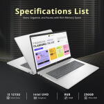 HP 17.3" FHD, i3-1215U, 8GB RAM, 256GB SSD, Win 11 Pro, Numeric Keypad, Silver + 32GB USB