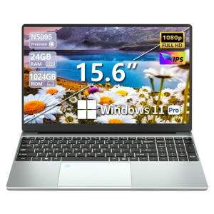 KUU 15.6" FHD Laptop, Intel Celeron, 24GB RAM, 1TB SSD