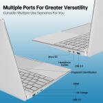 Ccdes 15.6" FHD Laptop, Intel N5095, 16GB RAM, 512GB SSD, Windows 11, Silve