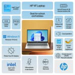 HP 14" Laptop, Intel Core i3-N305, 8GB RAM, 256GB SSD, Moonlight Blue