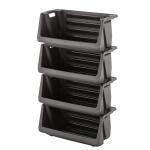 Husky55 Gallon Multipurpose Stackable Space Saving Heavy Duty Storage Bin in Black (232387)