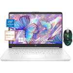 HP 14" Laptop, Celeron N4120, 4GB RAM, 64GB eMMC, Windows 11 S Mode, Snowflake White