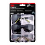3M SecureFit 400 Series Black/Neon Green Frame with Anti-Fog Lens Safety Eyewear (3-Pack) (SF400-W-3PK)