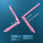NBD 7" Android 12 Laptop, Quad Core, WiFi, Webcam, Bluetooth, Mini Laptop for Kids with Bag, Mouse, Pad (Pink)