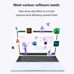 KUU 15.6" Laptop, Intel Celeron N5095, 16GB RAM, 512GB SSD, FHD, Backlit Keyboard, Silver