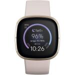 Fitbit Sense Health & Fitness Smartwatch S & L Bands Included) -White/Gold