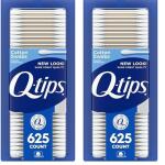 Q-tips Cotton Swabs: 100% cotton, 625 count, for hygiene and beauty care (Pack of 2)