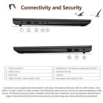 Lenovo V15 15.6" FHD Laptop, Intel Dual-Core, 8GB RAM, 128GB SSD, Windows 11 Home, Black