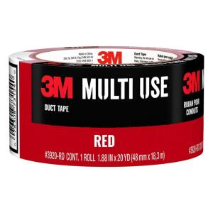 3M 1.88 in. x 20 Yds. Multi-Use Red Colored Duct Tape (1 Roll) (3920-RD)