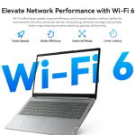 Lenovo IdeaPad 1 15.6" Laptop, Intel, 8GB RAM, 128GB eMMC + 128GB SSD, Windows 11, Gray